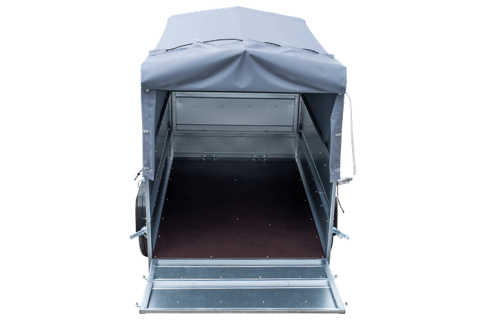 Remorque simple essieu 200x125 avec bâche haute, arceau, rehausses de ridelles et roue jockey - Garden Trailer 201 KIPP