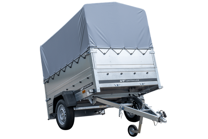 Remorque simple essieu 200x125 avec bâche haute, arceau, rehausses de ridelles et roue jockey - Garden Trailer 201 KIPP