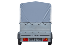 Remorque simple essieu 200x125 avec bâche haute, arceau, rehausses de ridelles et roue jockey - Garden Trailer 201 KIPP