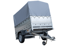 Remorque simple essieu 200x125 avec bâche haute, arceau, rehausses de ridelles et roue jockey - Garden Trailer 201 KIPP